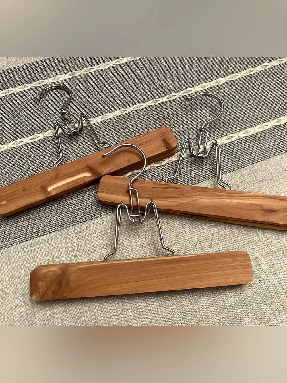 6 wooden clamp pants hangers